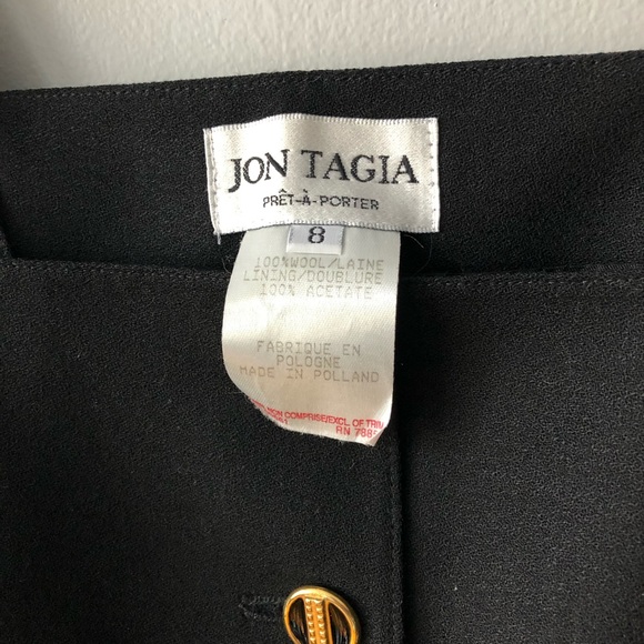 Jon Tagia Prêt À Porter black top vintage size 8 - Picture 5 of 6